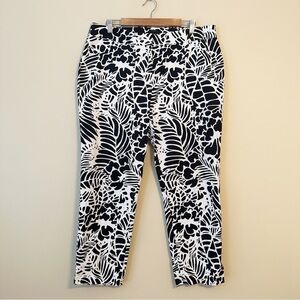 Talbots Hampshire Black White Print Pants - Size 16